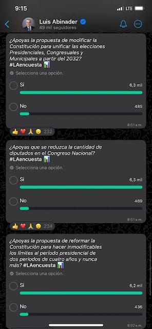 Abinader consulta a la ciudadanía sobre reformas constitucionales a través de WhatsApp