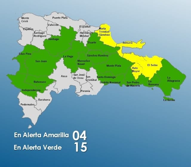 Aumentan a 19 las provincias en alertas por onda tropical y vaguada