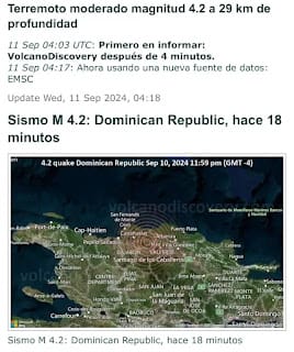 Temblor de magnitud 4.5 sacude a Valverde y se siente en Haití