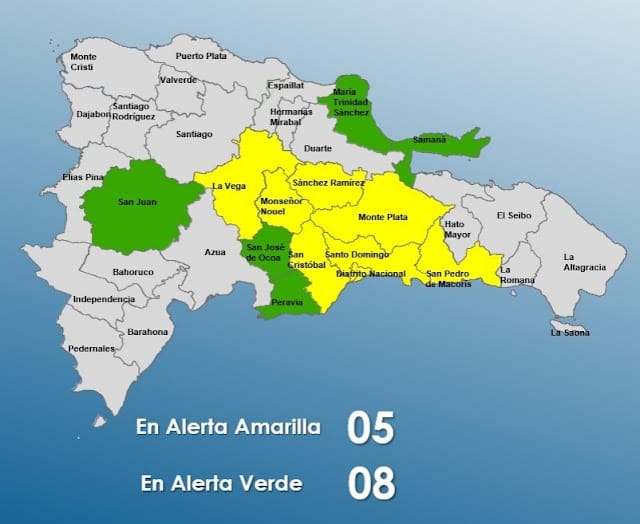 Aumentan a 13 las provincias en alertas por onda tropical