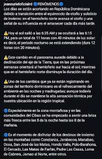 Cambios en el clima de República Dominicana: jornadas más cortas y noches más frescas