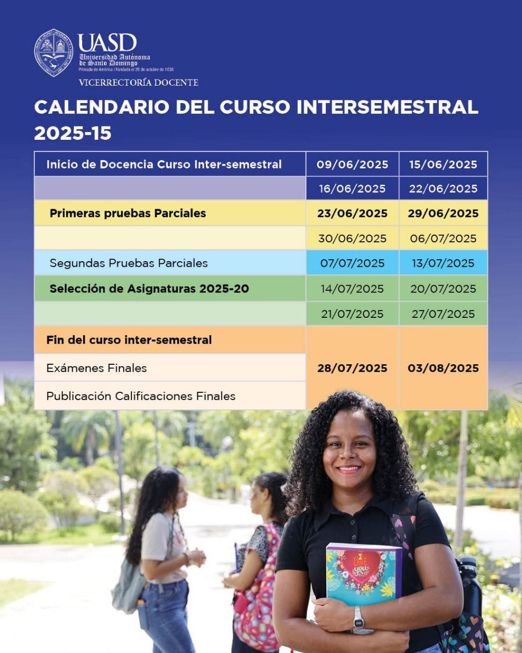 Calendario Académico Oficial Curso Intersemestral 2025-15 UASD 5