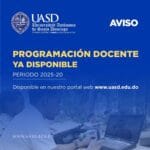 Descarga la programación docente del semestre 2025-20 7 Descarga la programación docente UASD 2025-2 en Excel. Organiza tu horario con el NRC, asignaturas, días, horarios y aulas. ¡Planifica tu semestre ahora!