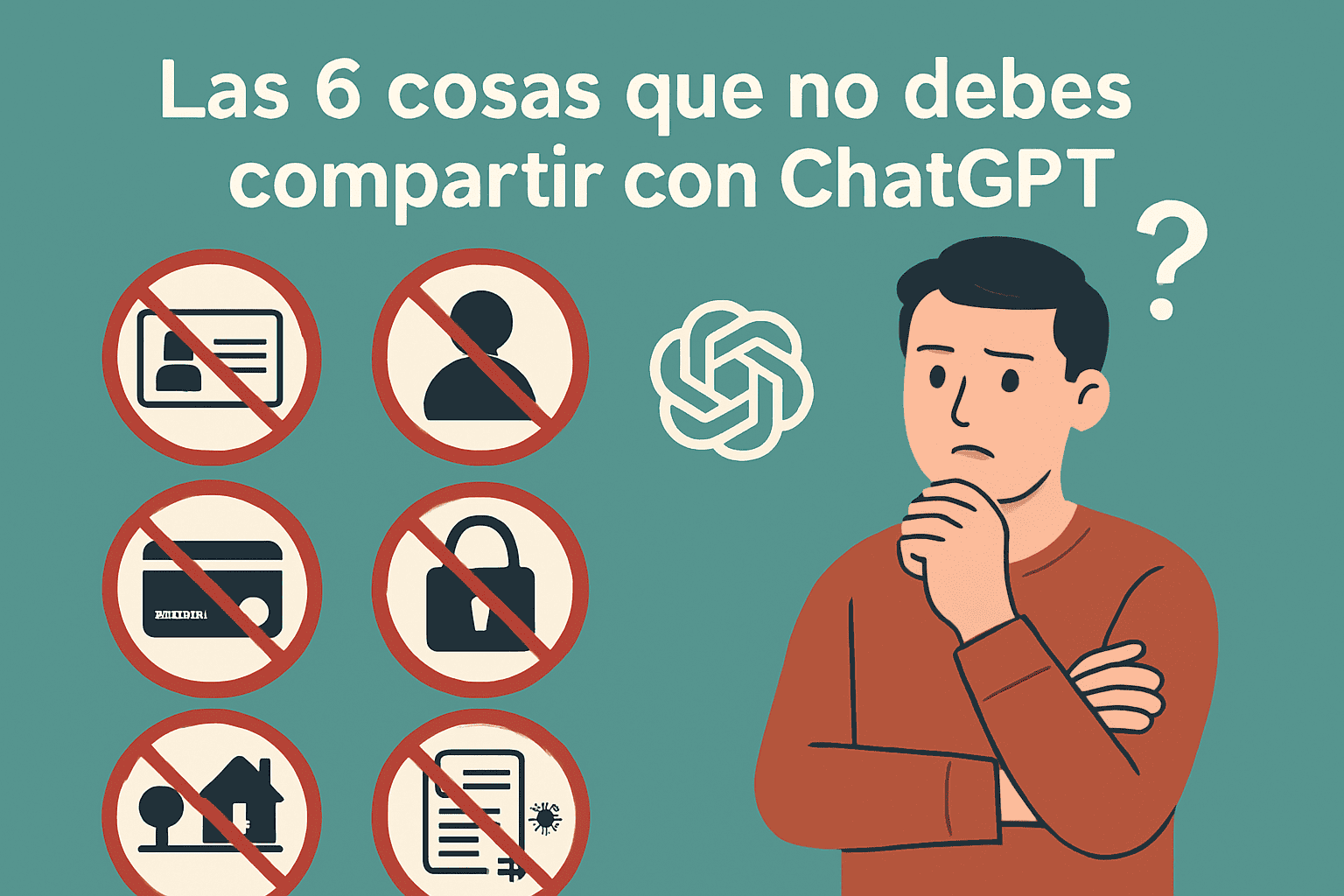 Las 6 cosas que no debes compartir con ChatGPT 5 Descubre las 6 cosas que nunca debes compartir con ChatGPT para proteger tu privacidad y seguridad. Evita riesgos de filtración de datos personales, financieros y corporativos.