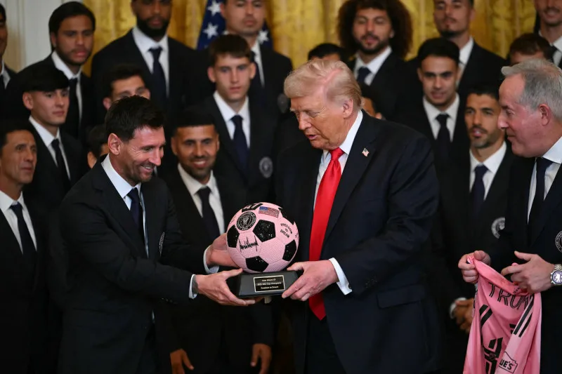 Lionel Messi es recibido por Donald Trump en la Casa Blanca