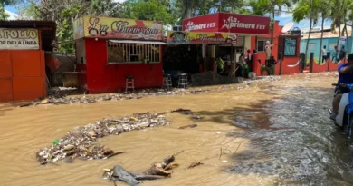 Castañuelas sigue bajo agua por crecida del Yaque del Norte