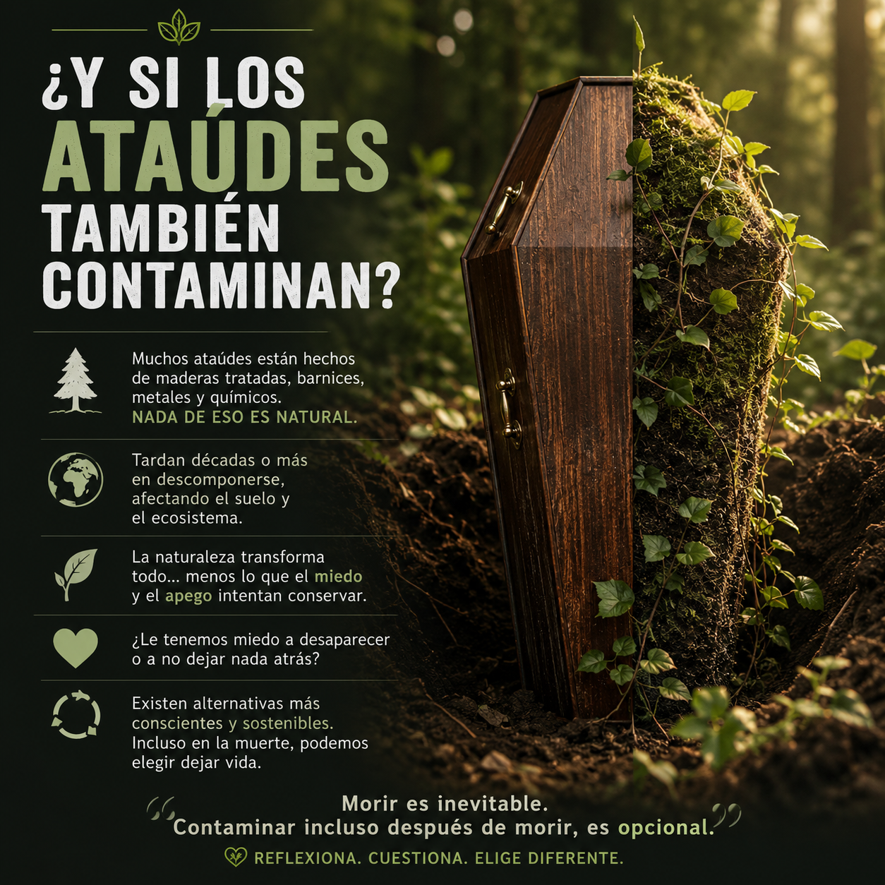 ¿Los ataúdes contaminan el medio ambiente? Una reflexión que pocos se hacen