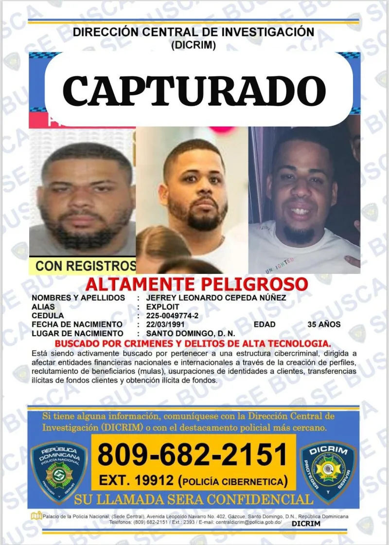Arrestan a Jefrey Cepeda Núñez por presunto fraude financiero