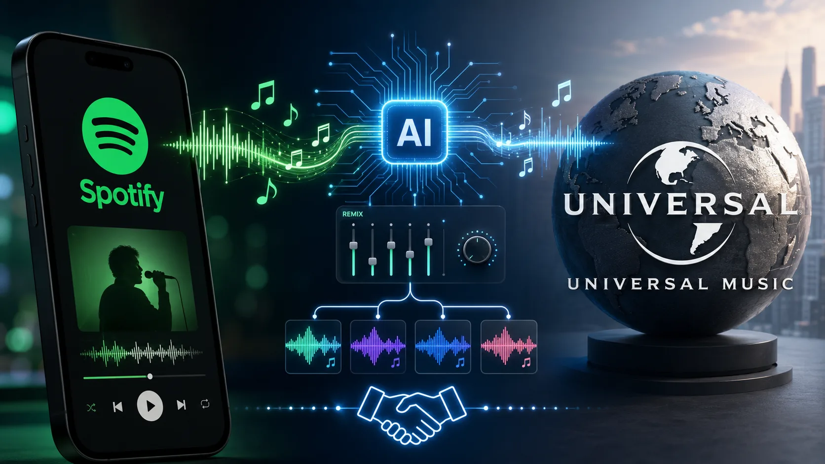 Spotify permitirá remixes con IA bajo acuerdo con Universal Music