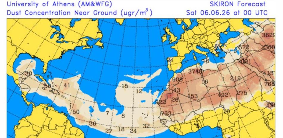 Viernes con mucho calor, polvo del Sahara y lluvia en algunas provincias
