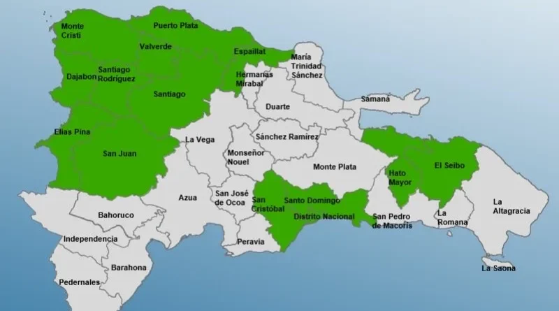 COE coloca en alerta verde a 13 provincias y al Distrito Nacional 1
